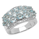 3.24 Carat Genuine Blue Topaz & White Topaz .925 Sterling Silver Ring-1