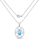 6.17 Carat Genuine Swiss Blue Topaz .925 Sterling Silver Pendant-2