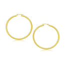 14k Yellow Gold Polished Hoop Earrings (3x30mm)-1