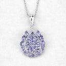 2.64 Carat Genuine Tanzanite and White Topaz .925 Sterling Silver Pendant-4