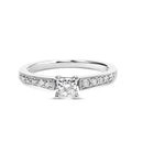 14K White Gold Diamond 1/2 Cttw Princess Cut Diamond Engagement Ring (G-H Color, VS2-SI1 Clarity) - Size 7-6