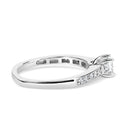 14K White Gold Diamond 1/2 Cttw Princess Cut Diamond Engagement Ring (G-H Color, VS2-SI1 Clarity) - Size 7-7