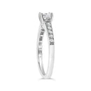 14K White Gold Diamond 1/2 Cttw Princess Cut Diamond Engagement Ring (G-H Color, VS2-SI1 Clarity) - Size 7-9