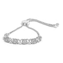 .925 Sterling Silver 1/6 Cttw Diamond X and O Bolo Bracelet-1