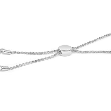 .925 Sterling Silver 1/6 Cttw Diamond X and O Bolo Bracelet - 0