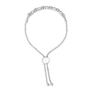 .925 Sterling Silver 1/6 Cttw Diamond X and O Bolo Bracelet-3
