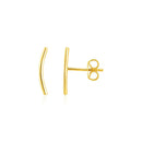 14k Yellow Gold Curve Climber Post Earrings-1