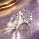 925 Sterling Silver White Gold Plated Moissanite & Pearl Earrings for Women-2
