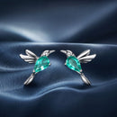 925 Sterling Silver Transparent Glass Earrings with CZ for Women-1