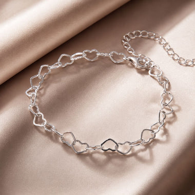 925 Sterling Silver Plated White Gold Adjustable Bracelet for Women - 0