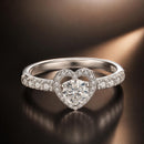 925 Sterling Silver Moissanite 0.5ct Heart Ring for Women Size 6-1
