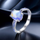 925 Sterling Silver Enamel 10x8mm CZ Ring Size 6 for Women-1