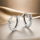 925 Sterling Silver Earrings with Pavé Setting CZ and Oxidized Finish-2