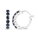 1.32 Carat Genuine Blue Sapphire .925 Sterling Silver Earrings-2