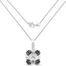 2.72 Carat Genuine Multi Stones .925 Sterling Silver Pendant-2