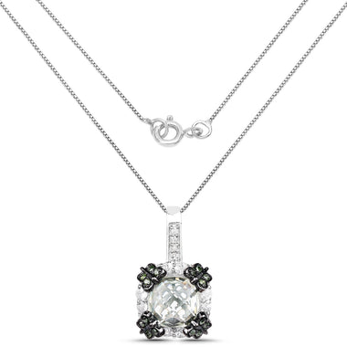 2.72 Carat Genuine Multi Stones .925 Sterling Silver Pendant - 0