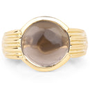 14K Yellow Gold Plated 4.89 Carat Genuine Smoky Quartz .925 Sterling Silver Ring-3