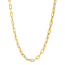 14k Yellow Gold Oval Domed Paperclip Chain Necklace (5.30 mm)-1