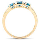 1.03 Carat Genuine Blue Diamond 14K Yellow Gold Ring-2