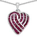 3.68 Carat Genuine Ruby .925 Sterling Silver Pendant-1