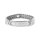 14K White Gold 12.0 Cttw Men's Invisible Set Princess Diamond Tennis Bracelet (G-H Color, VS1-VS2 Clarity) - Size 8.5" Inches-1