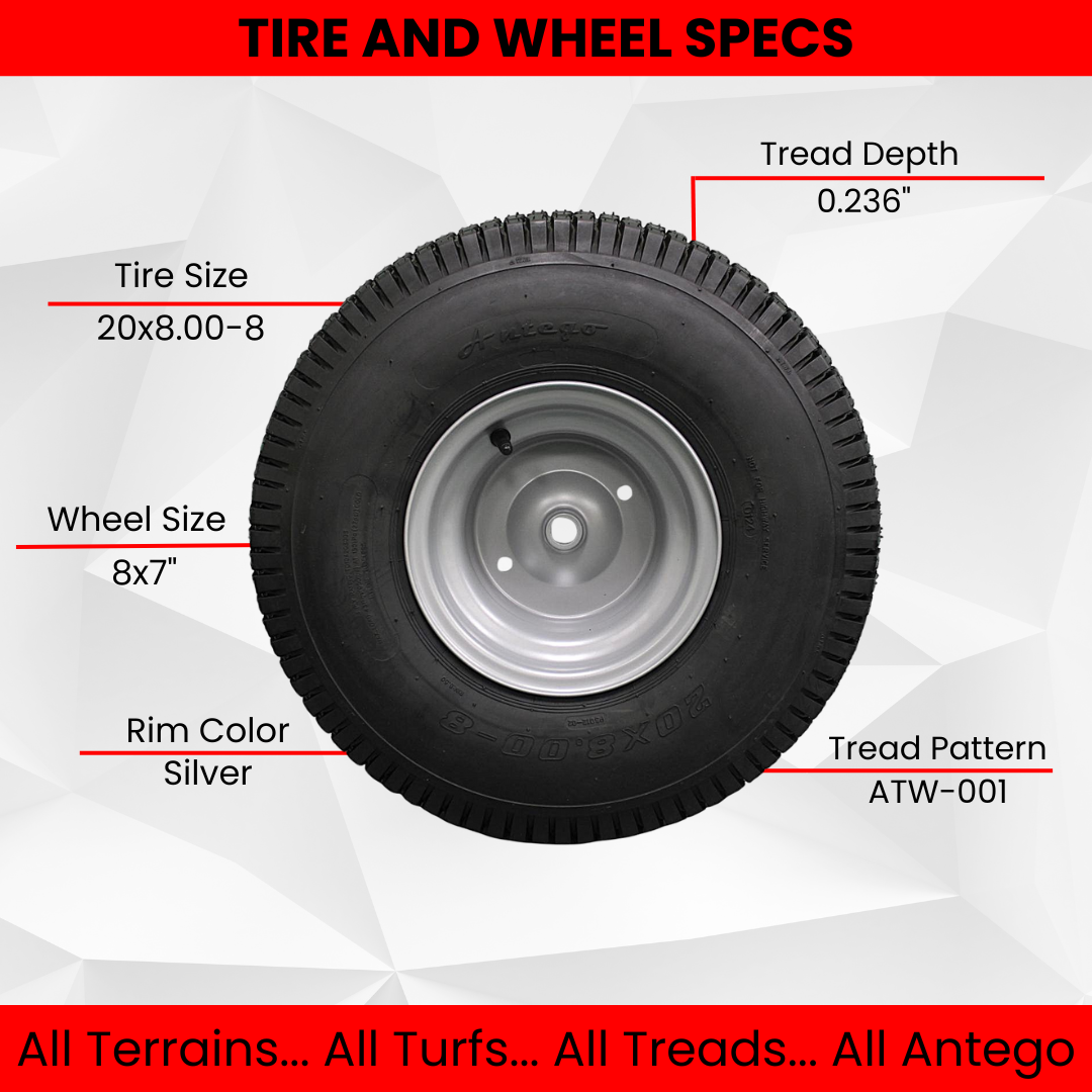 20x8.00-8 Tires with 8x7 Wheels 4 Ply for Lawn & Garden Mower Turf Tires (Set of 2) Husqvarna15.