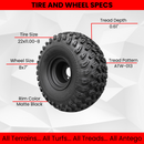 22x11.00-8 with 8x7 Matte Black Wheels for Golf Cart (Set of 4).