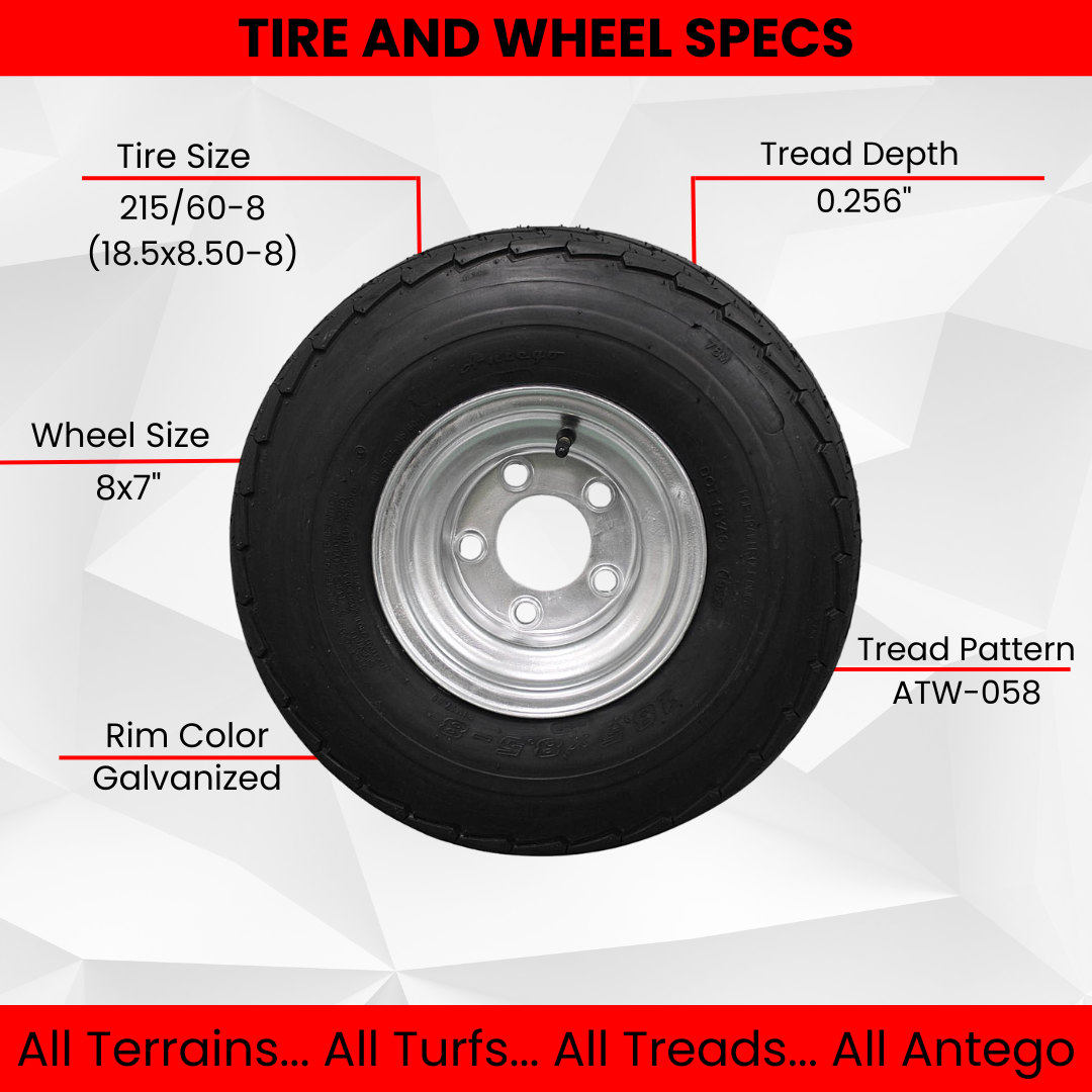 15x8 Tires Antego (juego De 2) 215/60-8 (18.5x8.50-8) 5 Agujeros