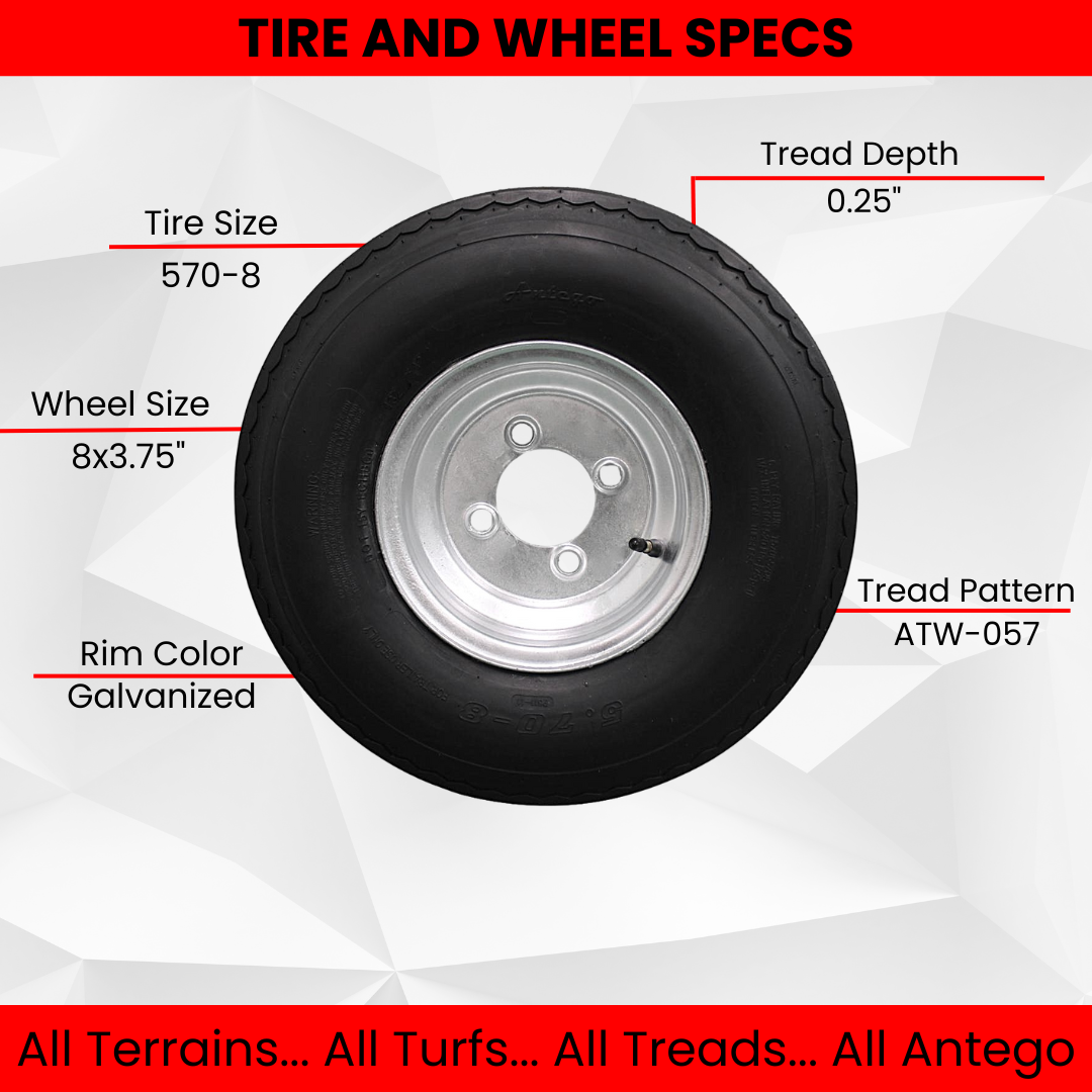 Trailer Tire 2-Pack Antego S On Rims - 480-8 4.80-8 Load