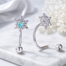 925 Sterling Silver Earrings with Transparent Glass for Women-3