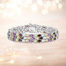 23.74 Carat Genuine Multi Stones .925 Sterling Silver Bracelet-1