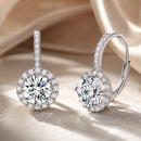 925 Sterling Silver Moissanite Earrings with Pavé Setting, 1.9x1.0cm for Women-1