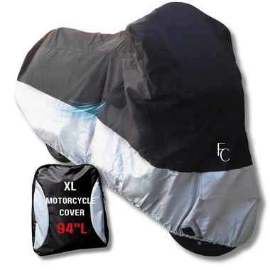 Deluxe Motorcycle Cover, All Season & Light Weight (XL) Black