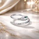 925 Sterling Silver Oxidized Pavé Setting CZ Slim Ring for Women-1