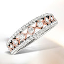 14k White And Rose Gold Diamond Band (3/8 cttw)-2