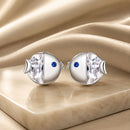 925 Sterling Silver Earrings with Pavé Setting CZ, Size 0.6*0.7cm, for Women-1