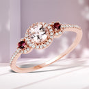 0.63 Carat Genuine Morganite, Pink Tourmaline and White Diamond 14K Rose Gold Ring-1
