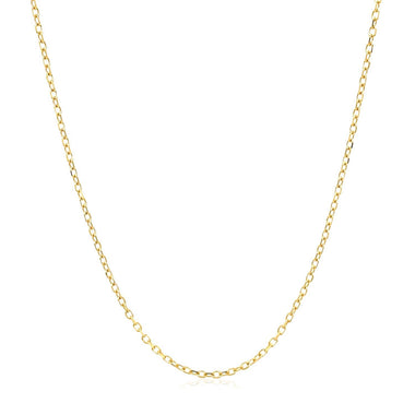 14k Yellow Gold Faceted Cable Link Chain 1.3mm - 0