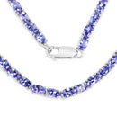 21.50 Carat Genuine Tanzanite .925 Sterling Silver Necklace-1