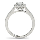 14k White Gold Square Outer Shape Round Diamond Engagement Ring (3/4 cttw)-2