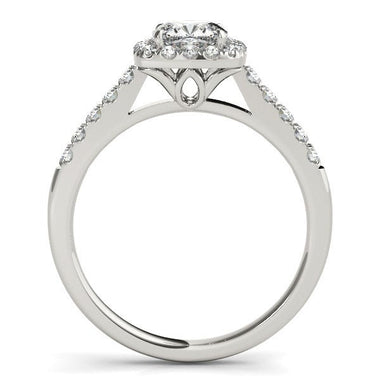 14k White Gold Square Outer Shape Round Diamond Engagement Ring (3/4 cttw) - 0