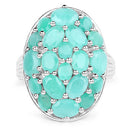 5.48 Carat Genuine Emerald .925 Sterling Silver Ring-3