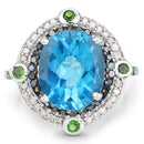 5.84 Carat Genuine Multi Stones .925 Sterling Silver Ring-3