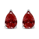 14K White Gold 1/2 Cttw Lab Grown Pink Pear Diamond 3 Prong Set Martini Solitaire Stud Earrings (Pink Color, VS2-SI1 Clarity)-2