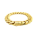 14k Yellow Gold 8 1/2 inch Wide Polished Curb Chain Bracelet-3
