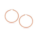 14k Rose Gold Polished Hoop Earrings (25 mm)-1