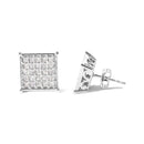10K White Gold 3/4 Cttw Princess Diamond Composite Stud Earrings (I-J Color, I1-I2 Clarity)-3