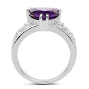 2.71 Carat Genuine Amethyst and White Topaz .925 Sterling Silver Ring-2