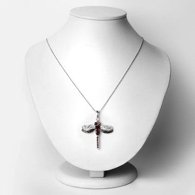 2.29 Carat Genuine Garnet and White Topaz .925 Sterling Silver Pendant - 0