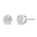 14K White Gold 1.0 Cttw Lab Grown Diamond Screw-Back Classic Bezel Solitaire Stud Earrings (G-H Color, VS2-SI1 Clarity)-3